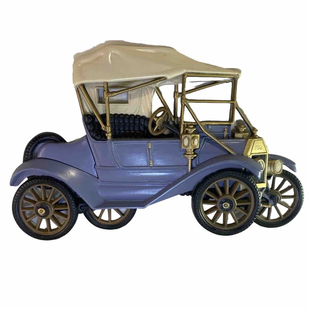 Vintage Burwood Wall Plaque Products 3d Blue 1912 Ford Model T‎ Car 1977 18x12"